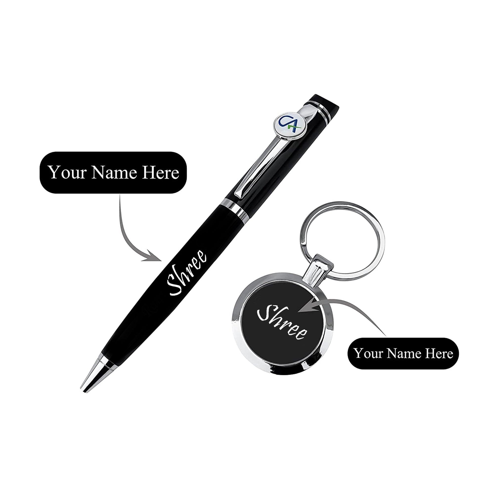 Gift For CA – Personalized CA Pen with Keychain – Gift for Chartered Accountants