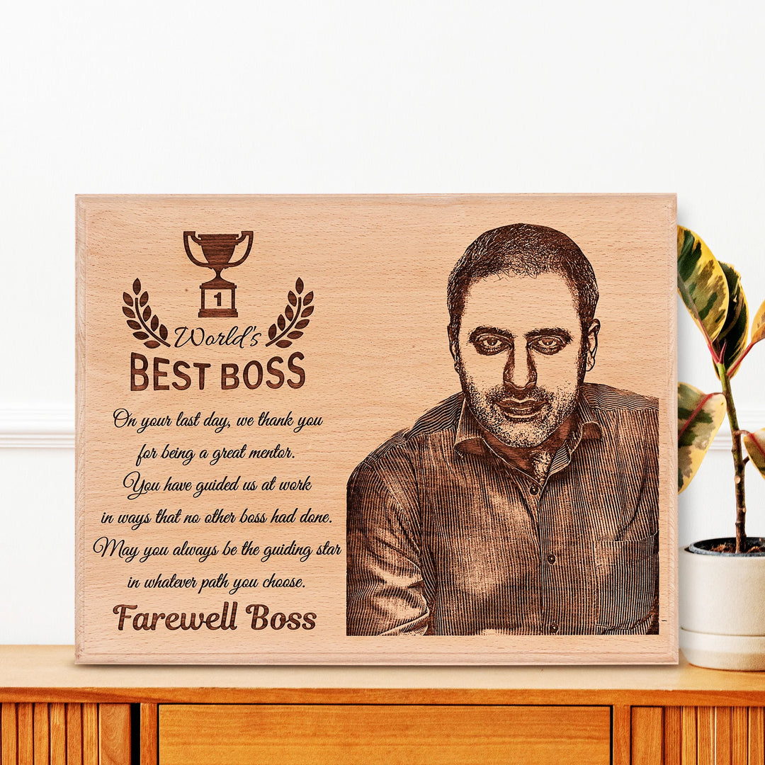 Personalized Wooden Photo Plaque for Farewell Gifts (Zestpics)