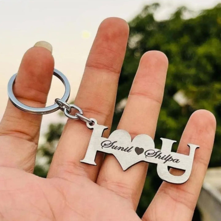 Custom Engraved Keychain for Couples | Zestpics