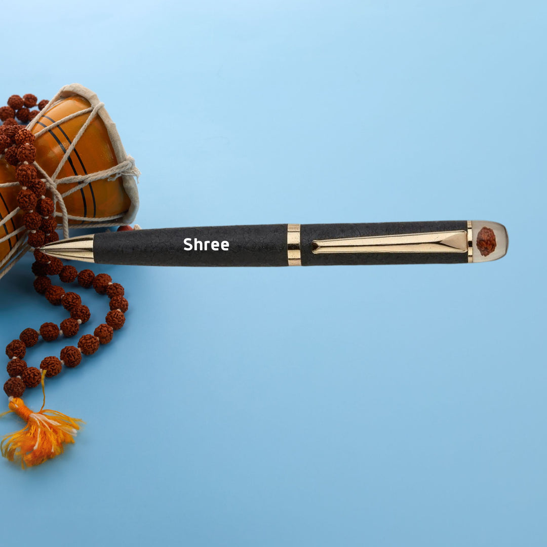 Customise Name on Rudraksha Pen - Spiritual & Personalized Writing | Zestpics