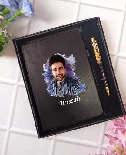 Photo and name personalized diary with matching pen - Artistic Diary Combo 1.0