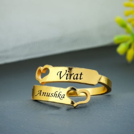 Personalized Heart Couple Name Rings | Zestpics