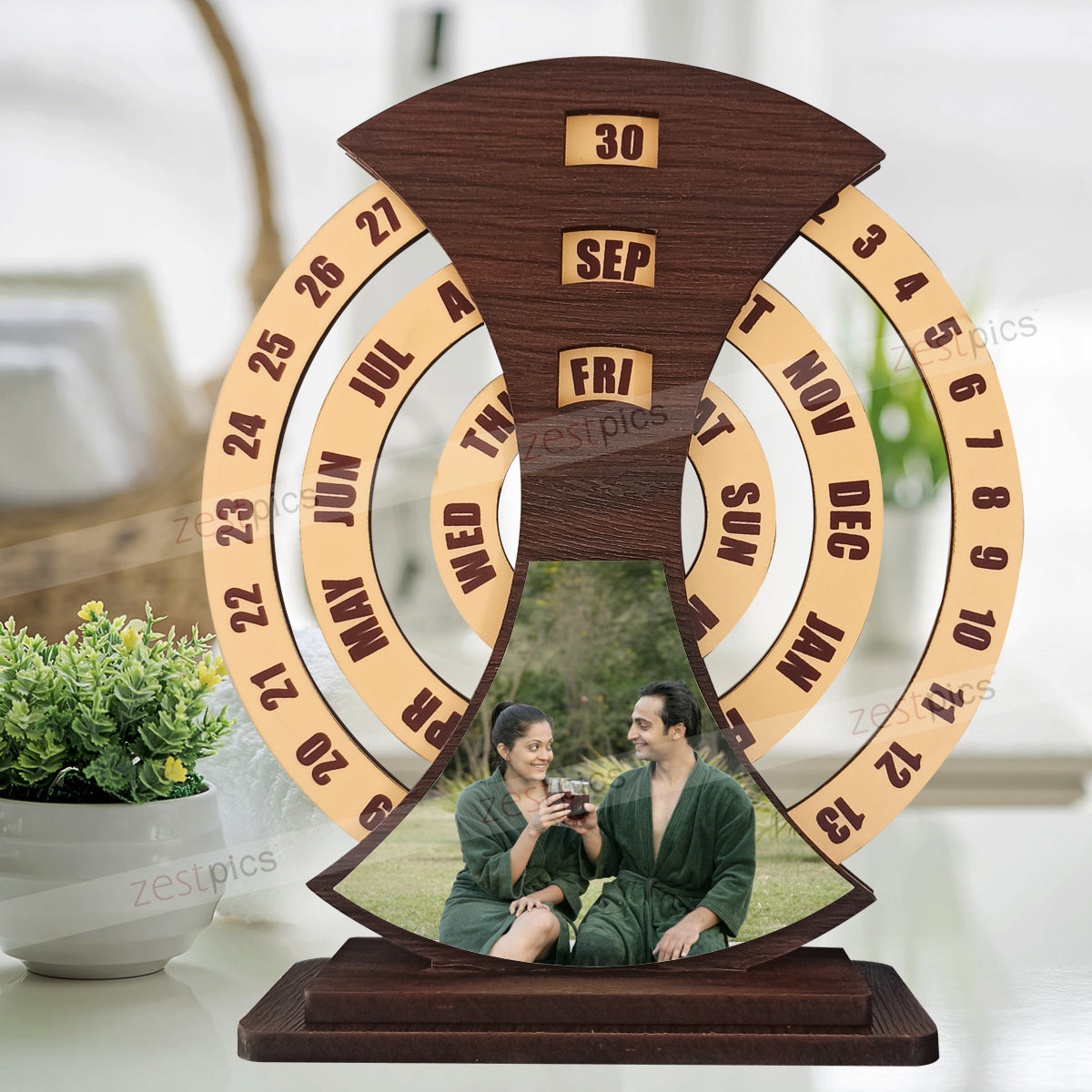 Wooden Perpetual Photo Calendar | Personalised Calendar | Zestpics