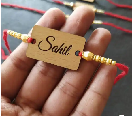 Personalized Name Wooden Rakhi | A Traditional & Meaningful Gift for Raksha Bandhan | Zestpics