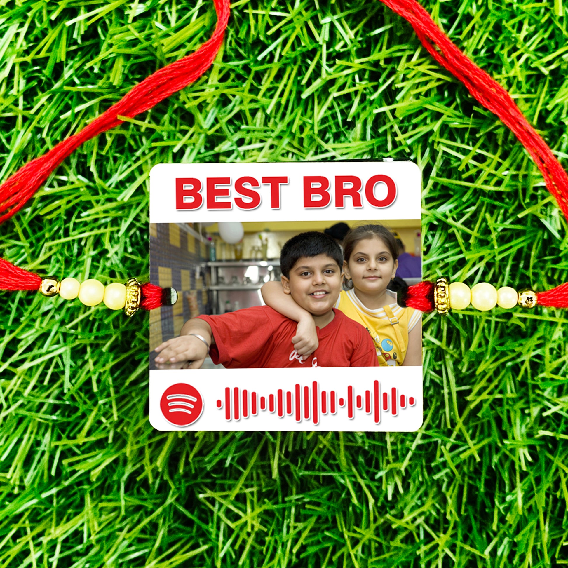 Personalised Spotify Song Rakhi with Photo, Music Rakhi, Spotify Rakhi