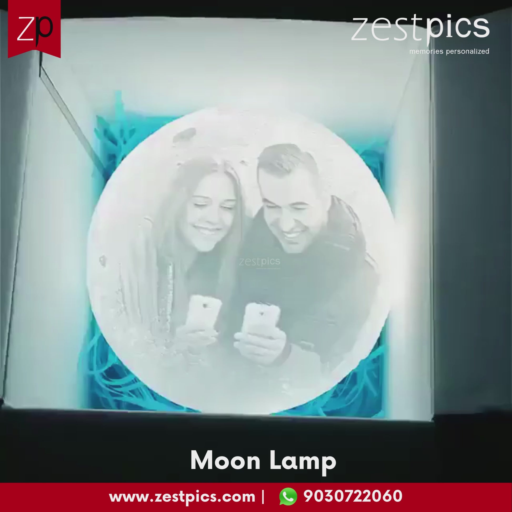 Moon Lamp, Photo Moon Lamp | Personalised Couple Moonlight Lamp - Zestpics