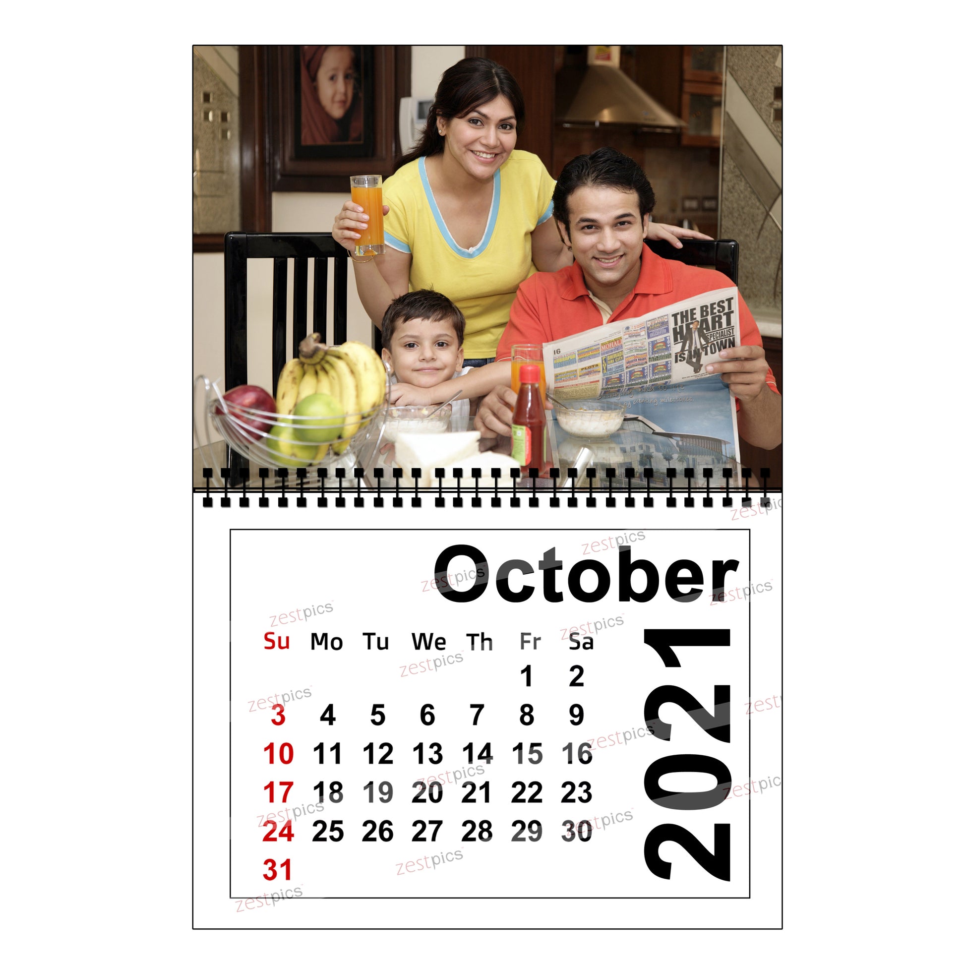 Buy & Send Personalized Photo Wall Calendars 2021 online in India at Zestpics