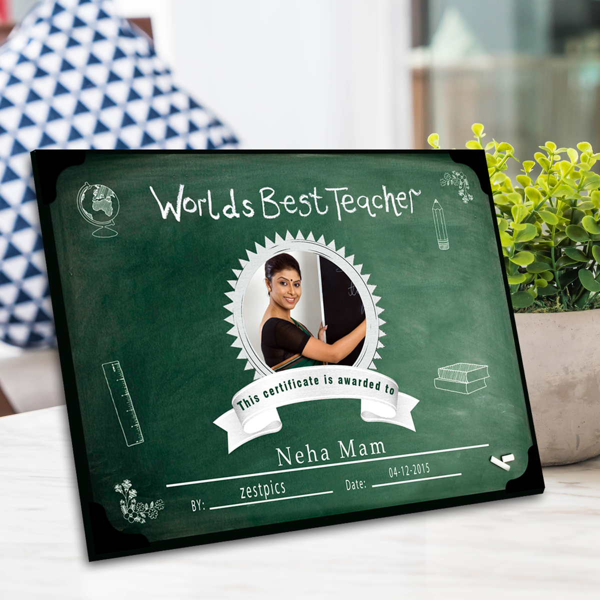 Thank You Gift For Mentor & Teacher - Engraved Wooden Photo Frame -  woodgeekstore