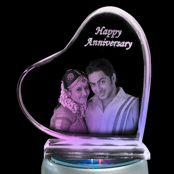 3D Photo Crystal frame with LED Light for Anniversary Gift, Birthday G –  CrazzyGift