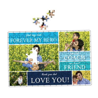 Honor your Dad with a personalized Father's Day gift he'll love. Father's Day is just around the corner, so now is the best time to give dad a photo puzzle, which makes a great visual reminder of the kids he loves so much. Get Dad a beautiful new jigsaw puzzle for Father's Day this year. You can't go wrong with a gift and time spent putting it together!