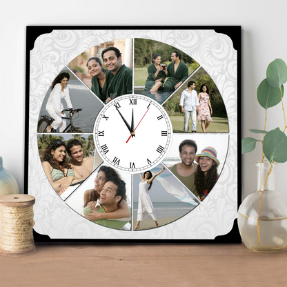 Photo Clocks | 8 Photos Table Clock | Customised Wall Clocks |Zestpics