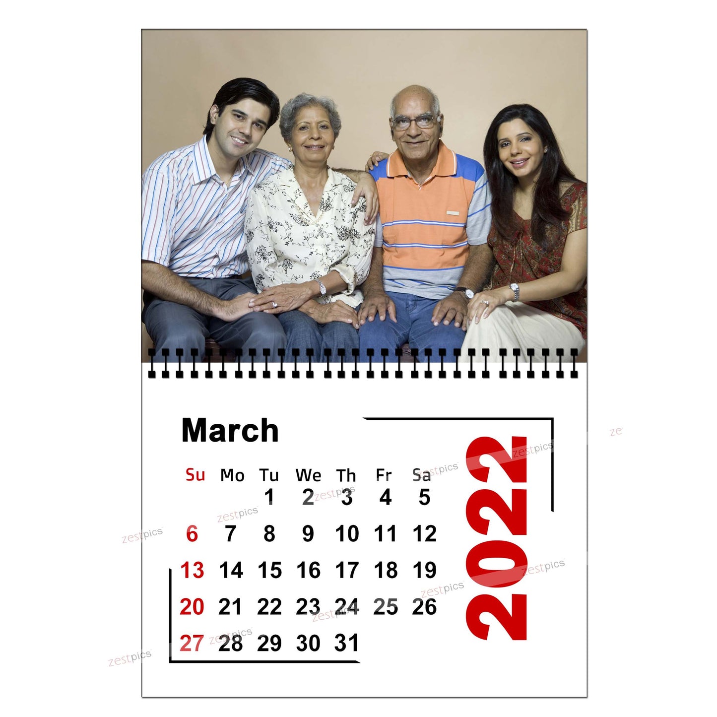 Buy & Send Personalized Photo Wall Calendars 2022 online in India at Zestpics