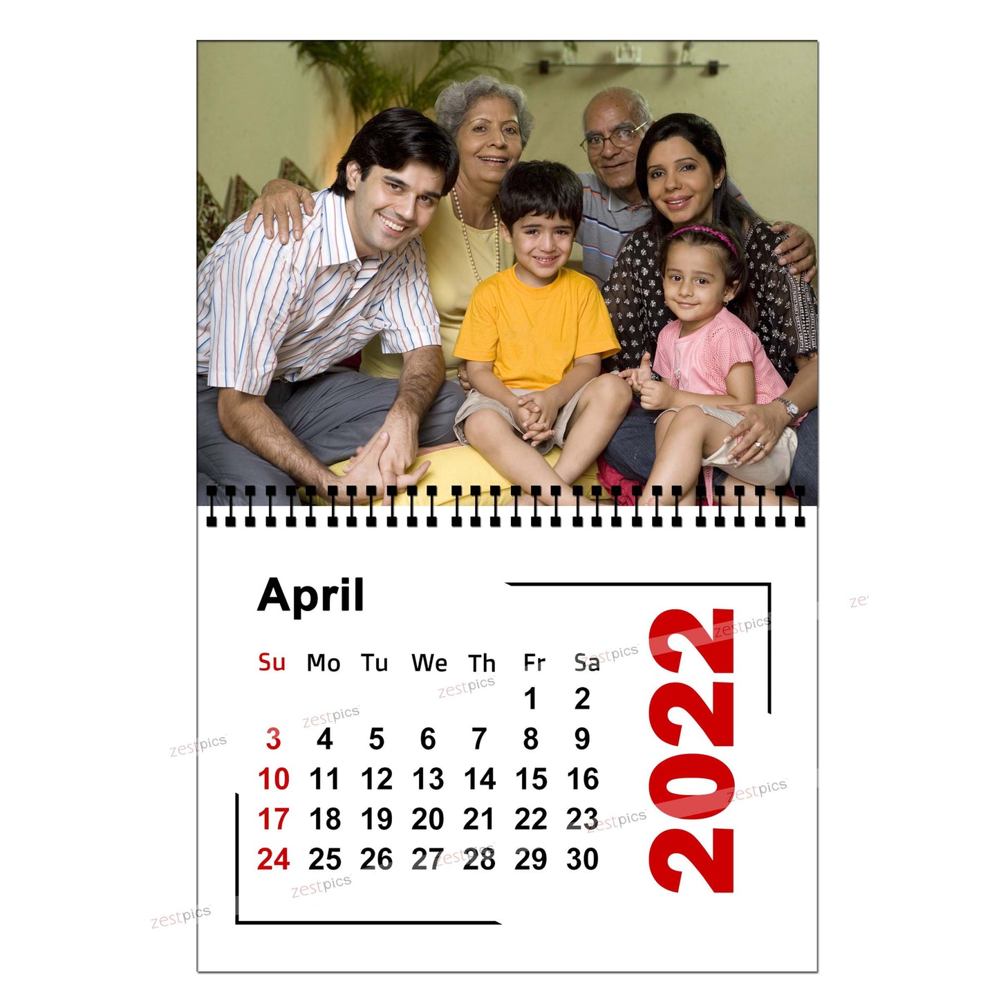 Buy & Send Personalized Photo Wall Calendars 2022 online in India at Zestpics