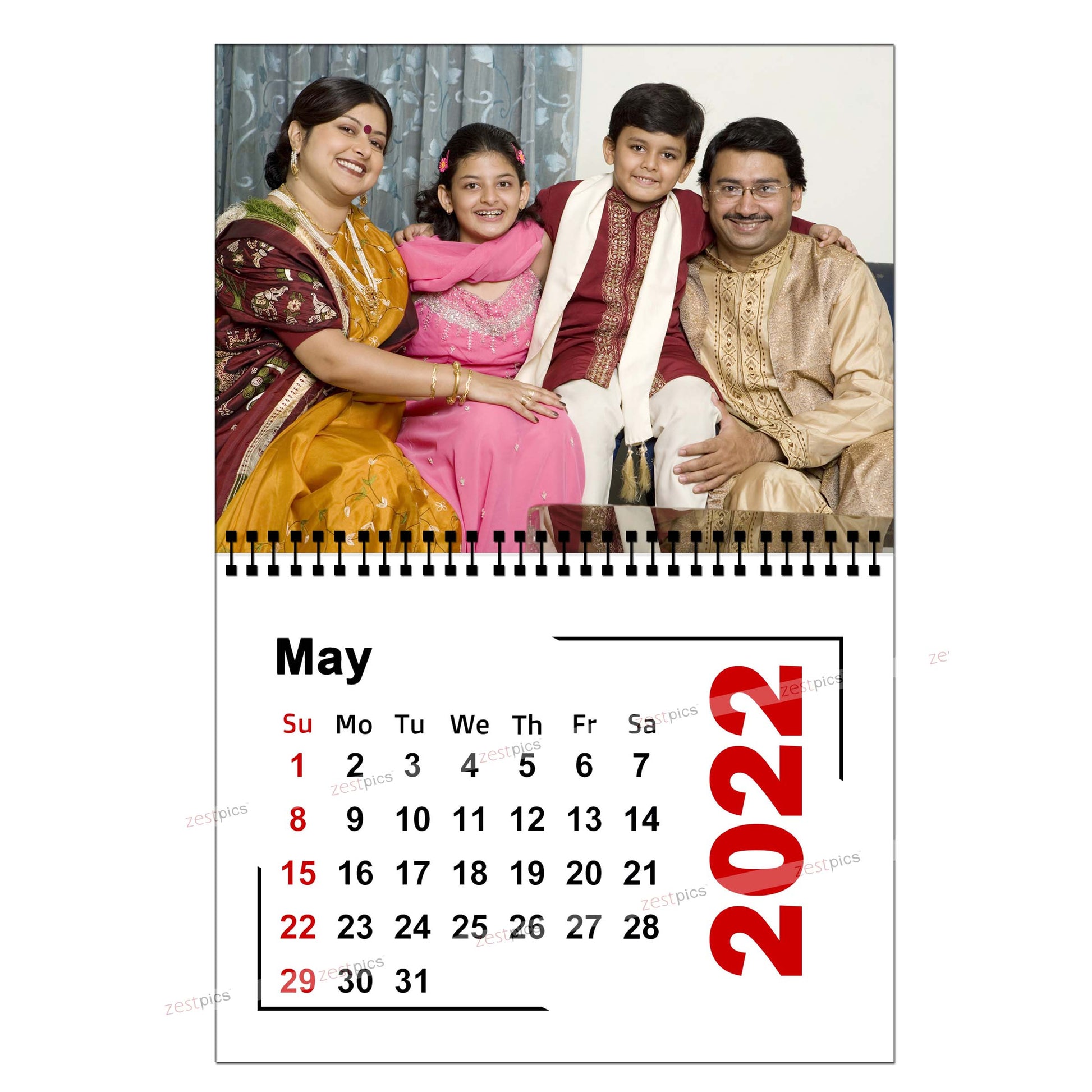 Buy & Send Personalized Photo Wall Calendars 2022 online in India at Zestpics