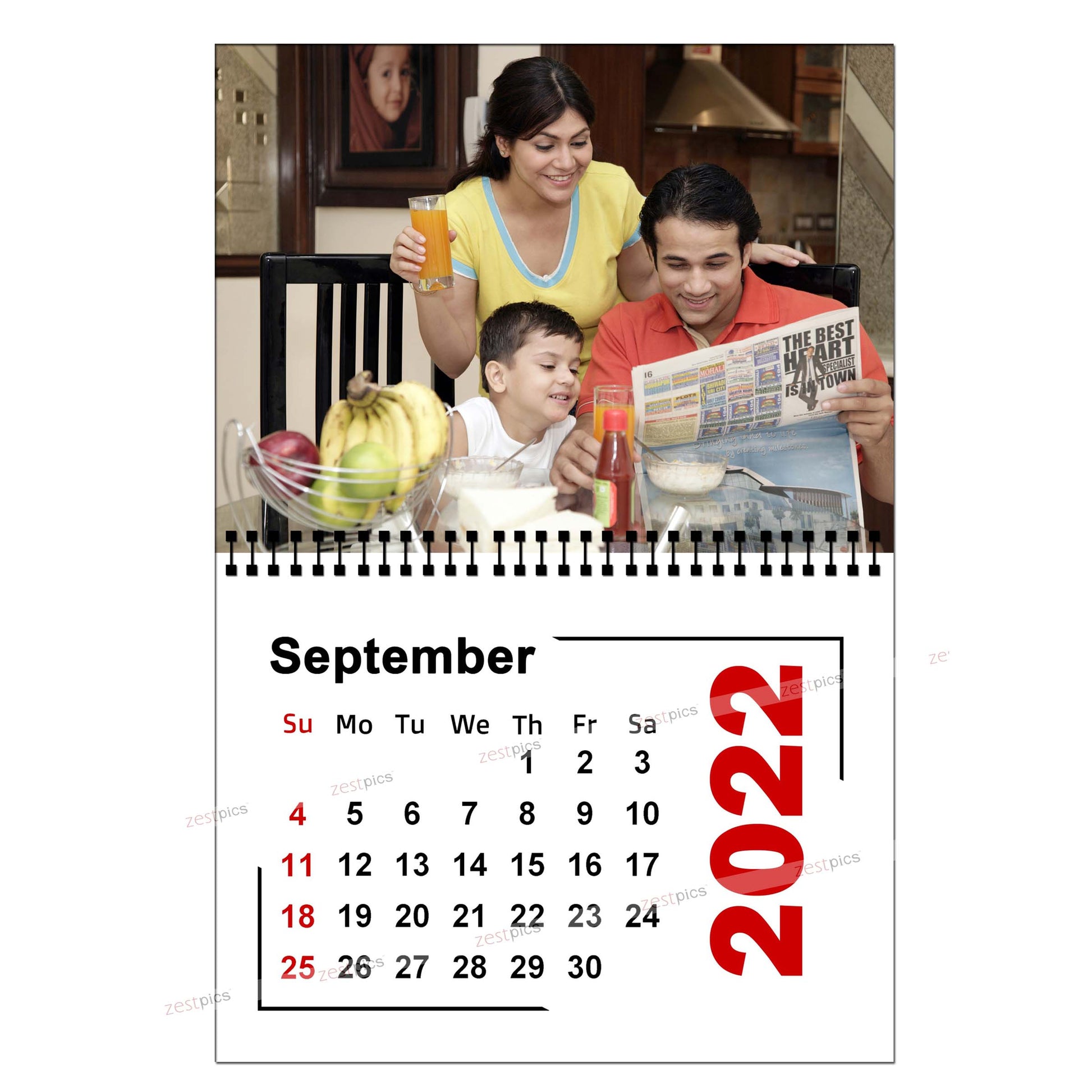 Buy & Send Personalized Photo Wall Calendars 2022 online in India at Zestpics