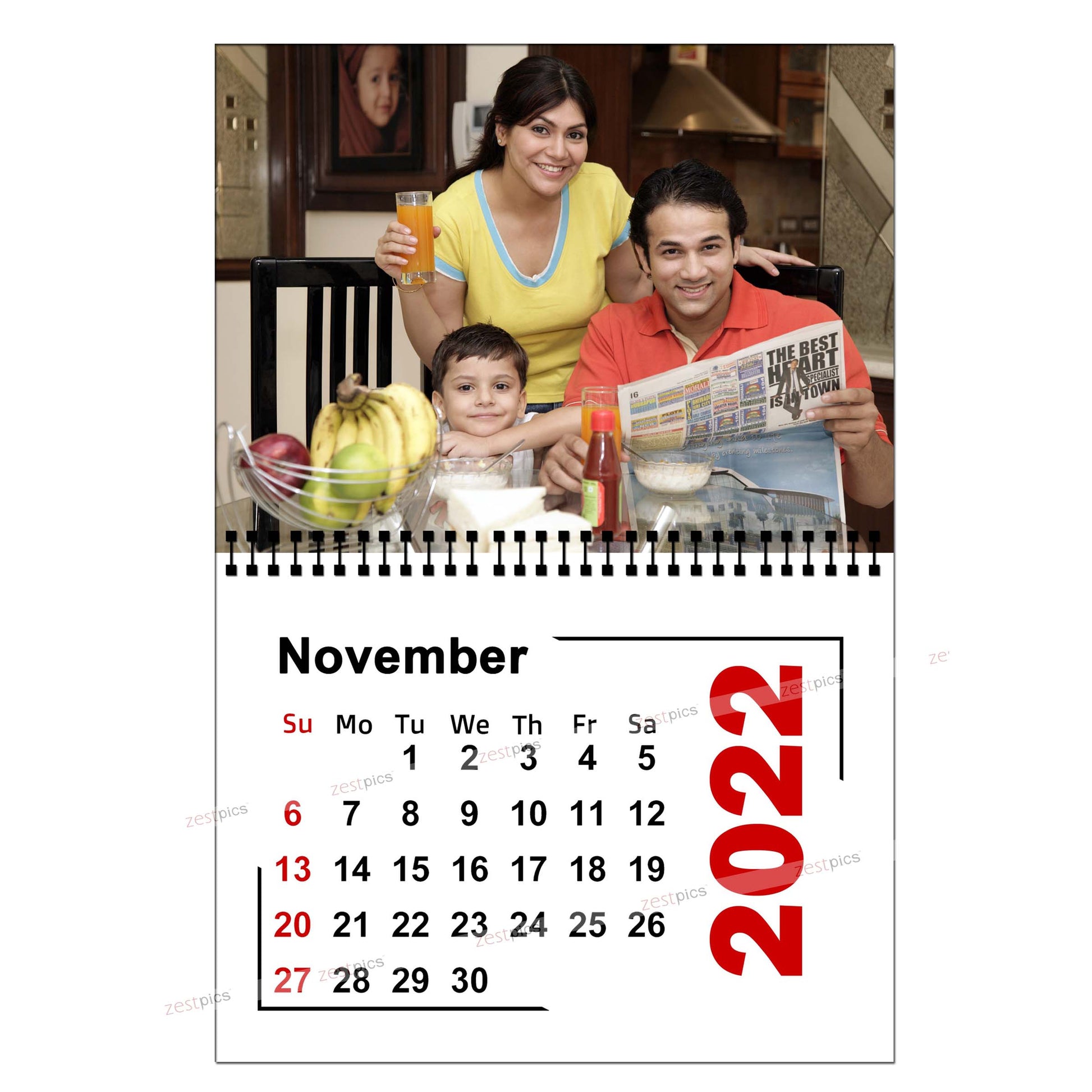 Buy & Send Personalized Photo Wall Calendars 2022 online in India at Zestpics