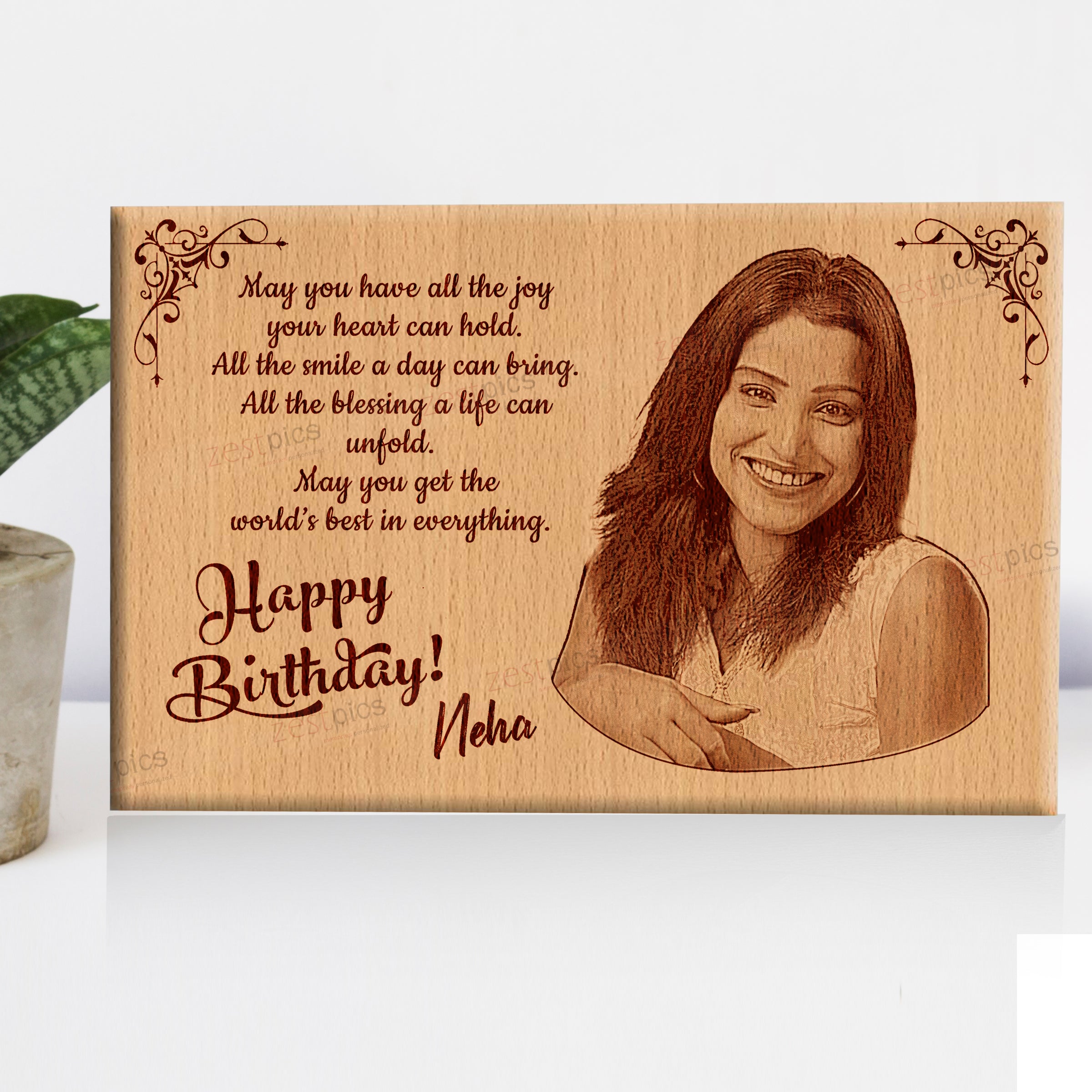 Wooden engraved photo gifts online -Presto