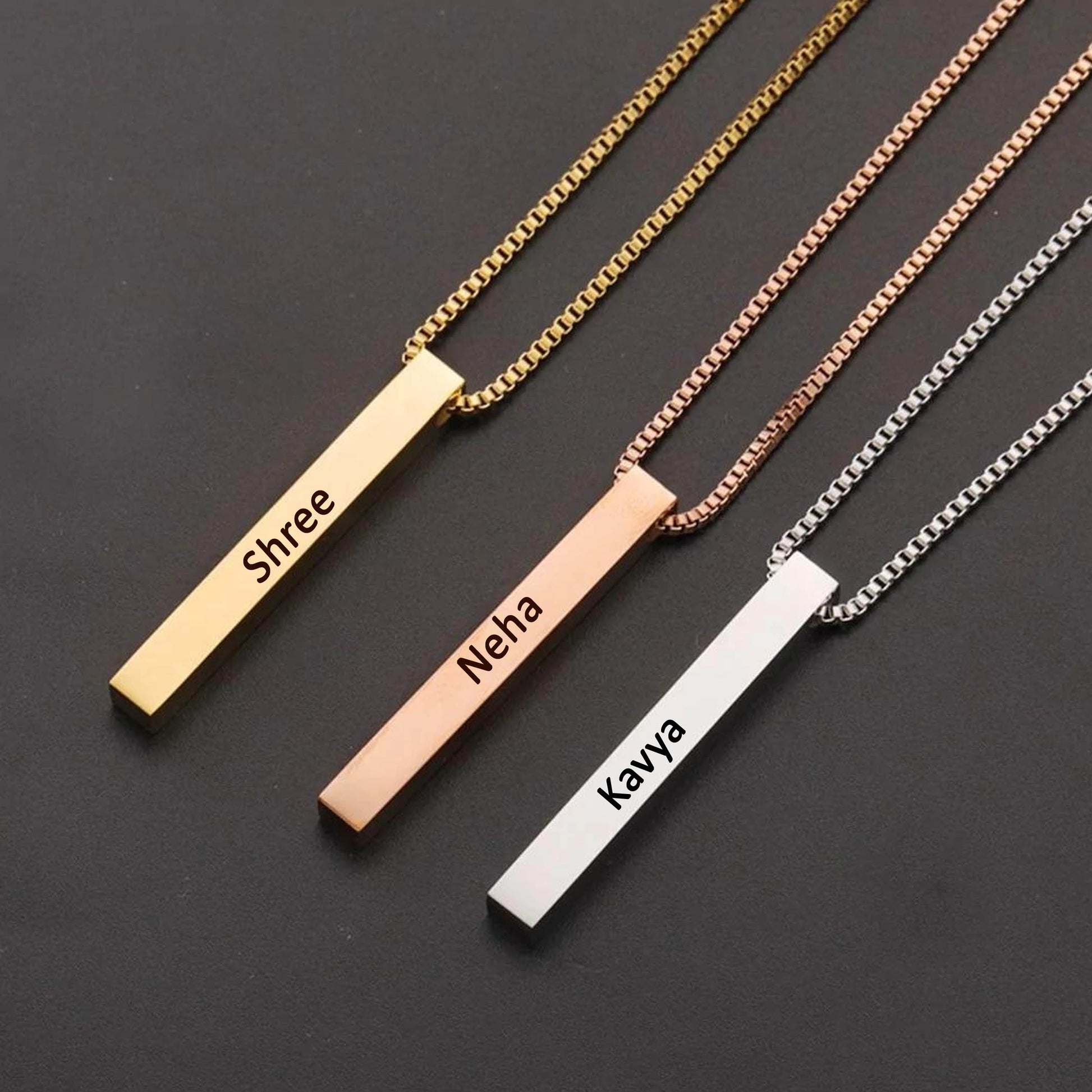 Bar Pendant | Buy Bar Pendant Necklace with Name online at Zestpics