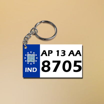 Buy & Send Personalised Vehicle Number Plate Keychain Online in India | Zestpics