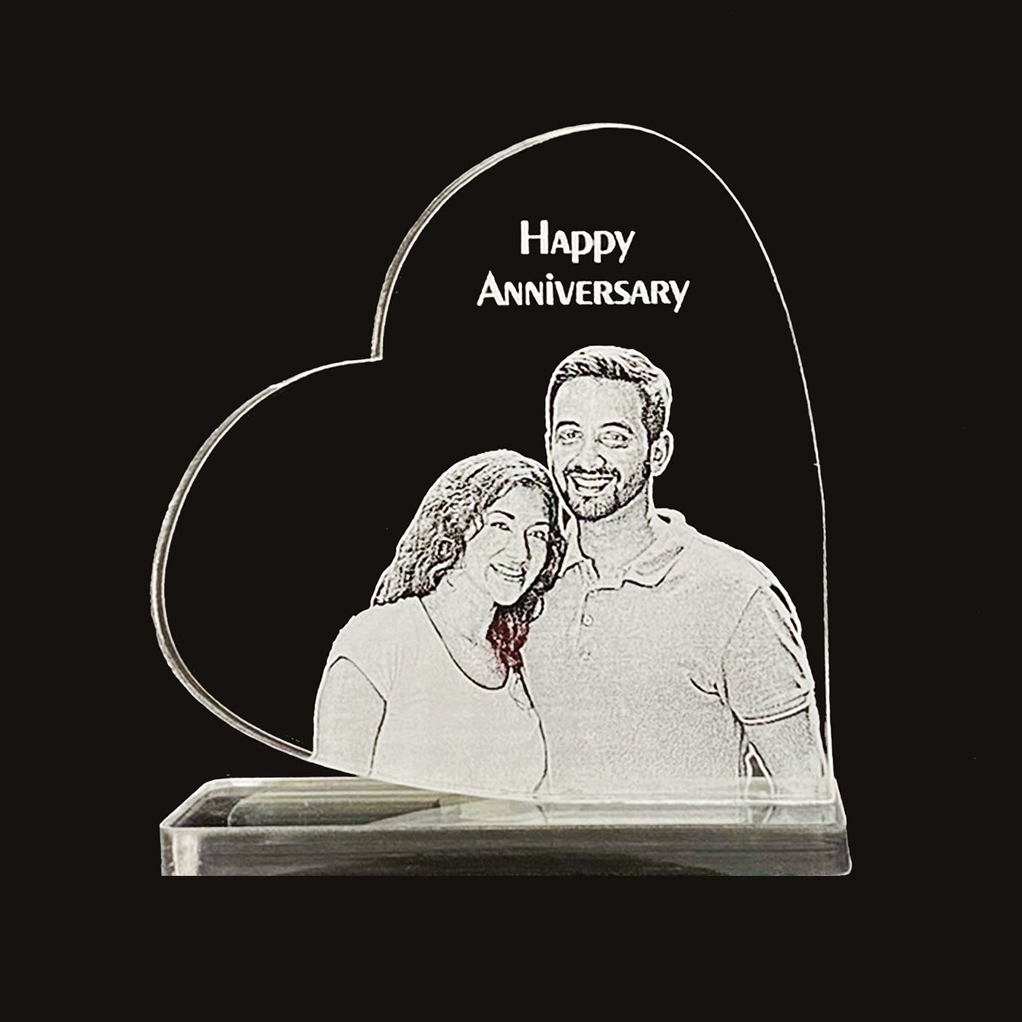 Anniversary Gifts for Couples - Heart Wide 2D Acrylic