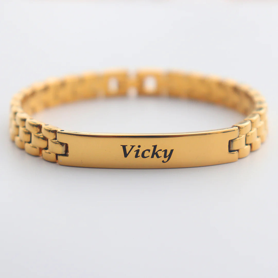 Gold name clearance bracelet for him