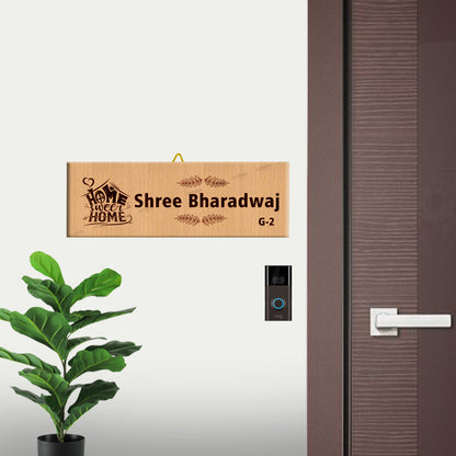 Buy Personalized Engraved Wooden Name Plate for Home Online in India