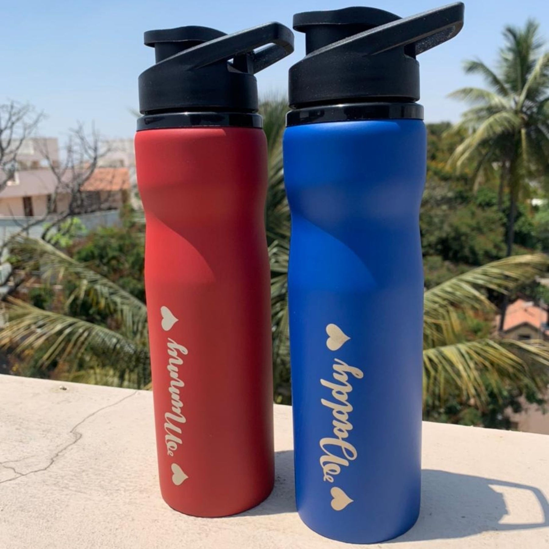 Tuelip Combo Of 2 Stainless Steel Water Bottle For