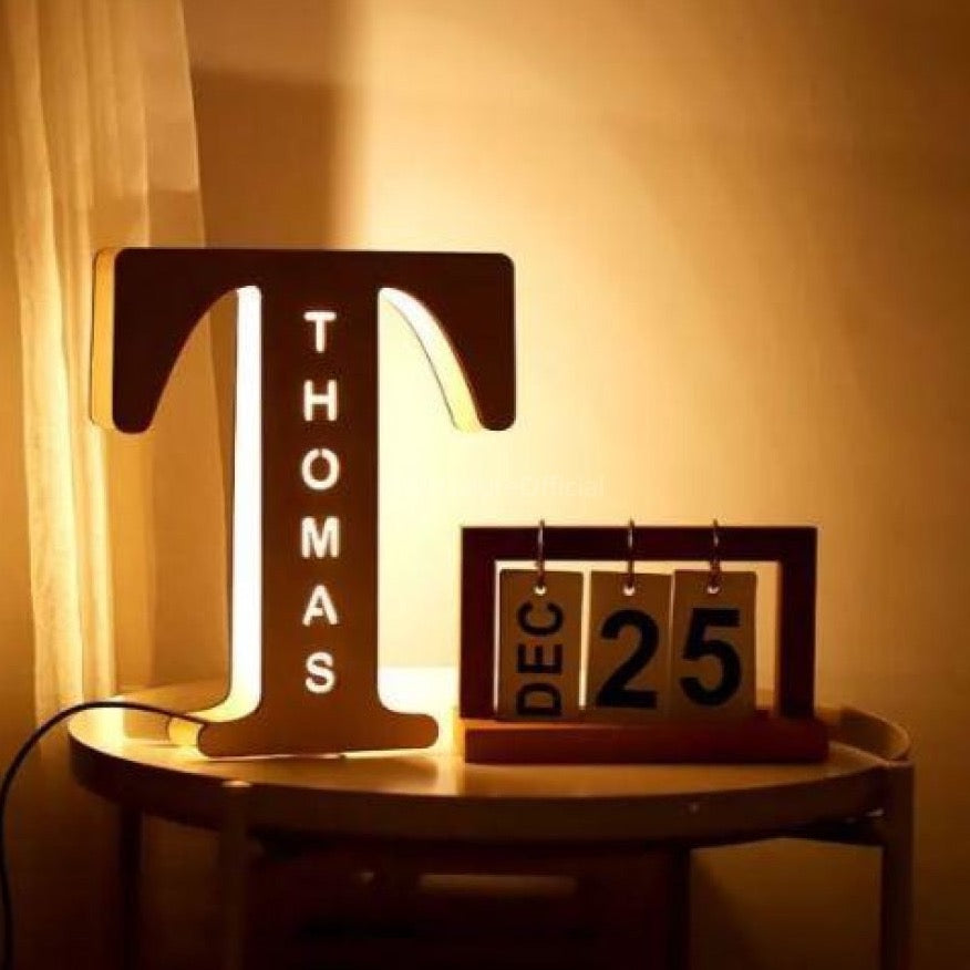 Name in Lights, Personalized Custom Wooden Engraved Name Wall Night Lights | Zestpics