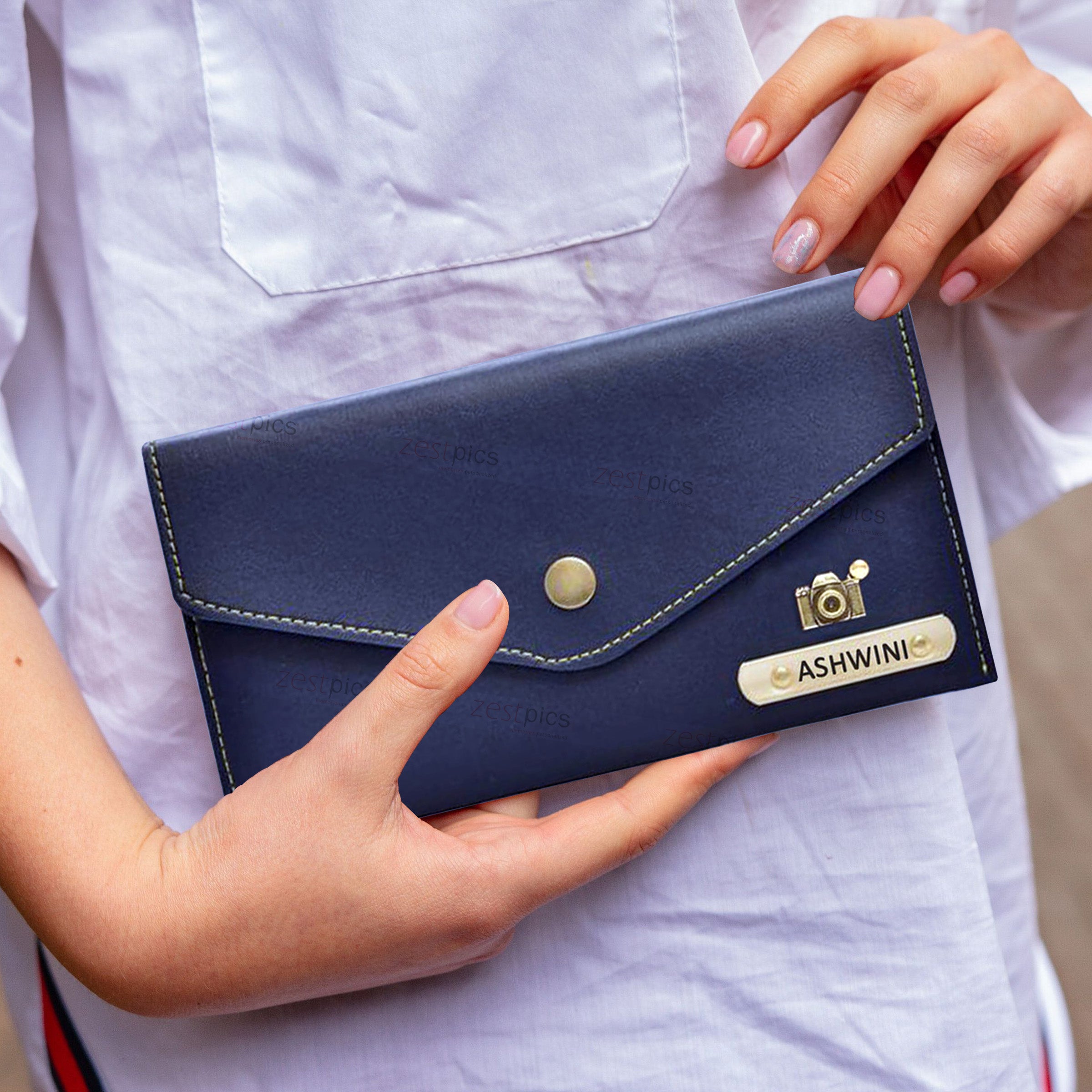 DuDu Ladies handmade premium leather wallet - Dark Brown | Wallets Online