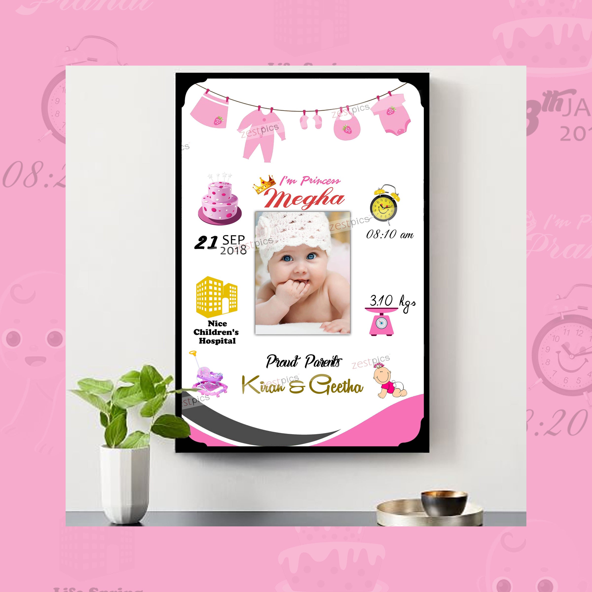 Buy Birth Announcement Baby Grow, Baby Girl Gifts, Personalised Baby Gifts,  New Baby Gifts, Personalised Baby Grow, Baby Shower Gift for Girl UK Online  in India - Etsy