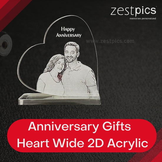 Personalized Photo Heart Engraved Crystals for Anniversary, Wedding Gifts