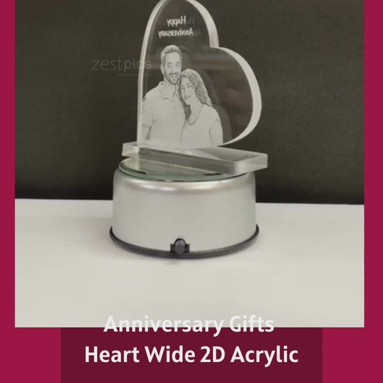 Personalized Photo Heart Engraved Crystals for Anniversary, Wedding Gifts