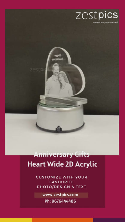 Personalized Photo Heart Engraved Crystals for Anniversary, Wedding Gifts