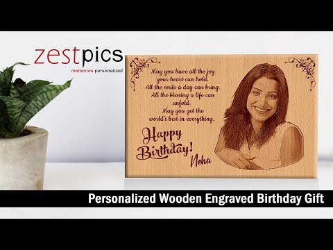 Carving India Personalised Wooden Photo Frame - Engraved Customised Photo Plaque  Gift for Best Friend (Size 7