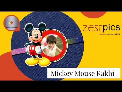 Mickey Mouse Rakhi, Kids Rakhi, Photo Rakhi Online in India | Zestpics