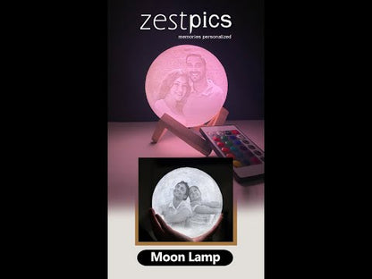 3D Photo Print Personalised Moon Lamp | 3D Print Moon Lamp | Zestpics