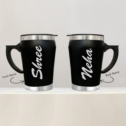 Travel Mug,  Personalised Travel Mugs, Black Mug, Coffee Mug with Lid | Zestpics