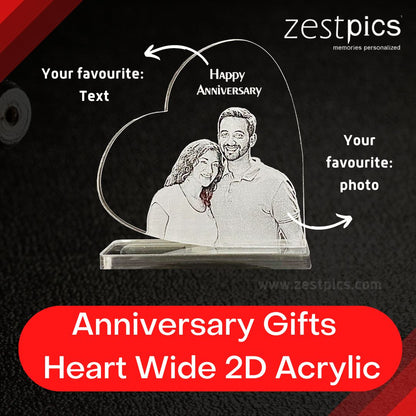 Personalized Photo Heart Engraved Crystals for Anniversary, Wedding Gifts